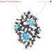 LAST 24h SALE 60% OFF Reef Unique Oxidized Silver Turquoise Pendant Ooak Modern jewelry
