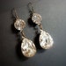 Vintage style earrings, bridal earrings with Swarovski crystals and antique brass accents, wedding jewelry, estate style