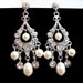 Bridal chandelier earrings, pearl earrings with Swarovski pearls and crystals, vintage style, wedding earrings, wedding jewelry