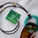 Eyeglass Holder - Necklace. Contemporary Glasses Holder with Natural Stabilized Turquoise Ring. Great For Sunglasses.