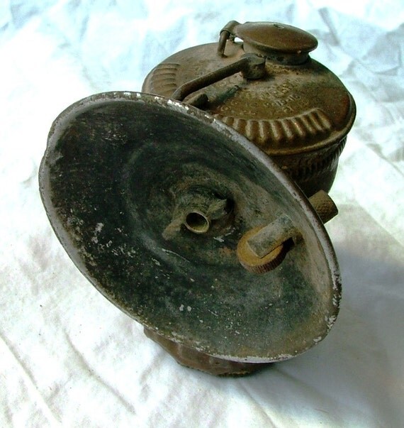 Antique Brass Miner's Kerosene Headlamp