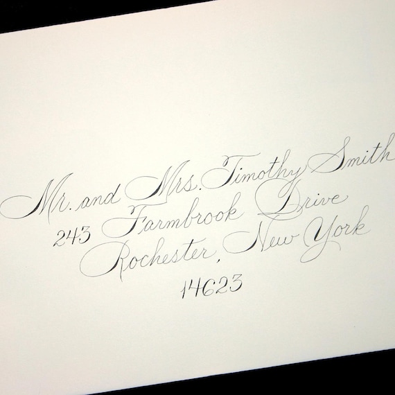 Wedding Calligraphy Invitation Envelope by ArtfulCelebrations