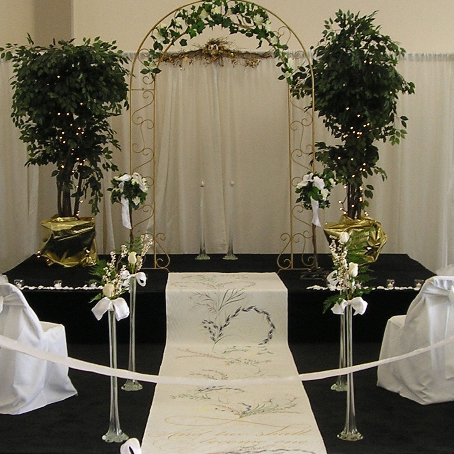 Wedding Aisle Runner Hand Painted Personalized Custom Design