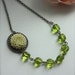 Are we ready for Summer.... Cream Chrysanthemum with Green Glass Beads