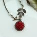 A Dark Red Chrysanthemum, Dahlia, Swallow Bird, Leaf, Pearls Necklace. Bridesmaid Necklace. Maid of Honor, Bridesmaid Gift Ideas. For Wife.