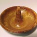 Ring Holder Caramel Brown Small Golden Tones Wheelthrown Pottery Handturned Clay