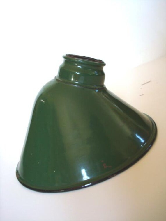 Vtg Mid century Modern Industrial Enamel Lamp Shade