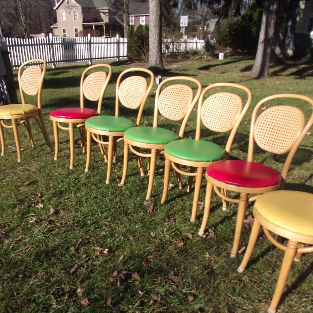 Vintage 80s Bentwood Ice Cream Parlor Chairs. 8 Chairs. Pick