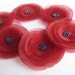 6 pcs- Flowers with Deep Red Organza