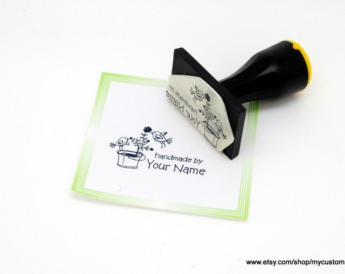 Handle Mounted Personalized custom made rubber stamps C64 scrapbook