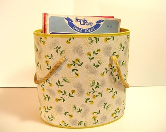 Vintage Quilted Vinyl Tote Box