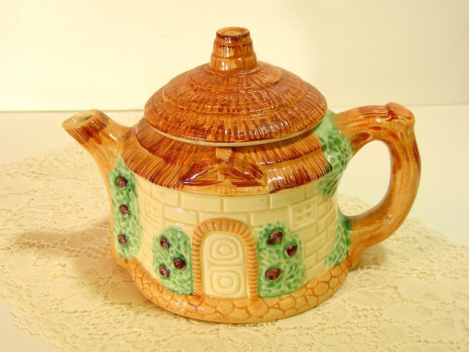 Vintage Fairytale Cottage Teapot
