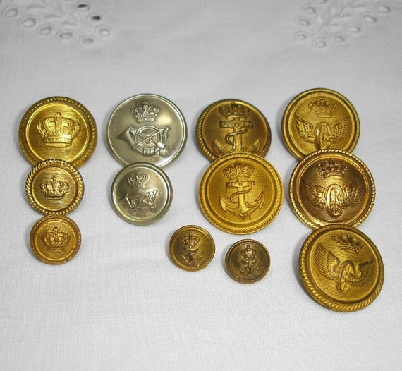Vintage Uniform Buttons from Denmark 12