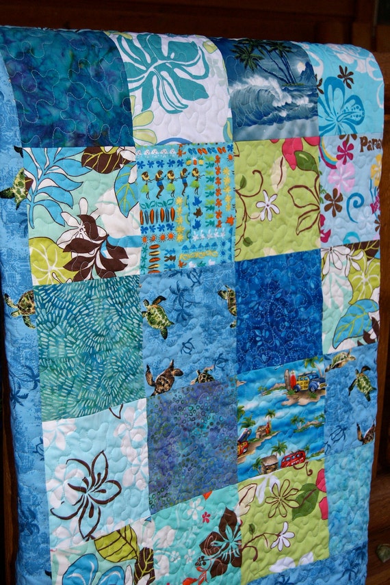 turtle bay handmade hawaiian throw quilt