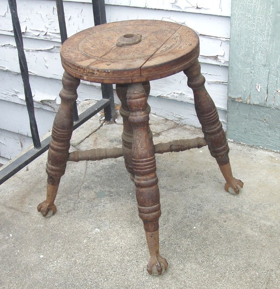 Items similar to antique clawfoot piano stool base for parts or