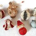 RESERVED FOR DONNA 7 Vintage 1950s Paper Christmas Ornaments, Honeycomb, Santa