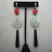 LIMITED QTY -- Orient Express -- Red Cinnabar, Green Jade, and Black Onyx earrings