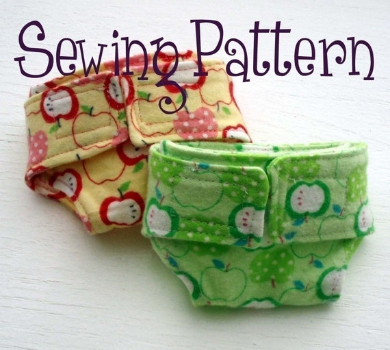 Doll diaper pattern now with two sizes PDF file