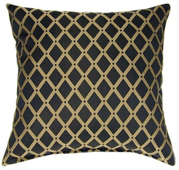 Black and Gold Throw Pillow Richloom by