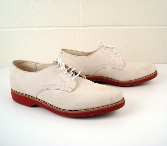 Vintage 1980s White Nubuck Dexter Leather Oxford Shoes