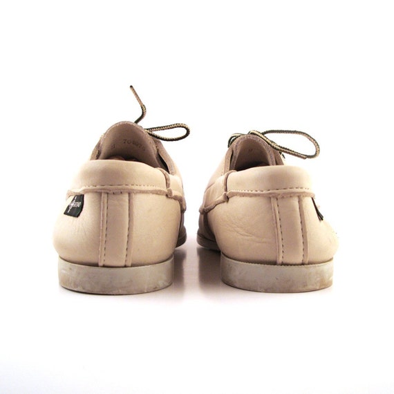 womens white leather boat shoes
