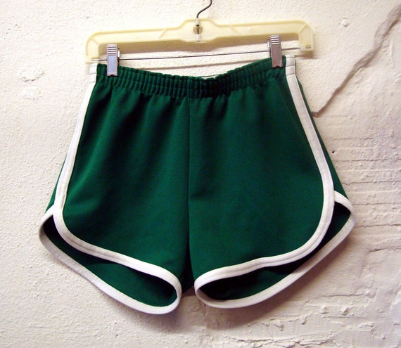 80s Green Shorts Vintage 1980s Shorts Athletic Poly