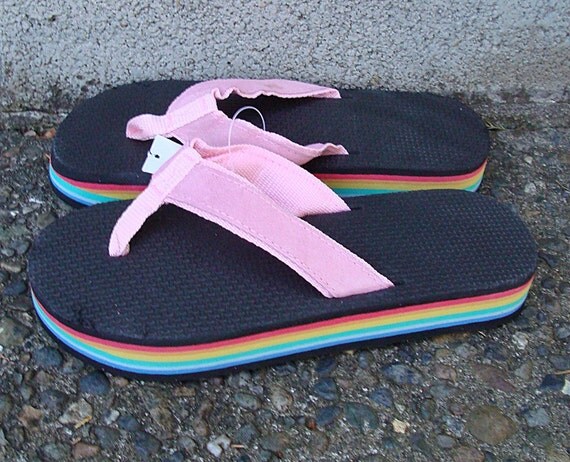 Vintage Rainbow Flip Flops | africanchessconfederation.com