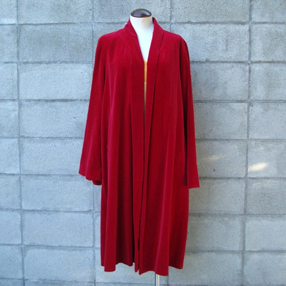 Vintage 1940s Red Velvet Opera Coat