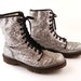 Glitter Doc Martens Vintage 1990 Silver Glitter Doc Martens Boots UK Size 9