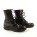 Combat Boots Distressed Vintage 1980s Black Leather Lace Up Grunge