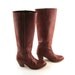 Dexter Boots Vintage 1970s Stacked Heel Riding Boots Dex Burgundy Whiskey Brown Women's size 6