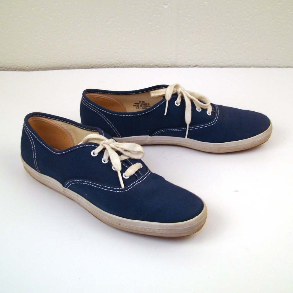 Vintage 1980s Navy Blue Keds Sneakers by purevintageclothing