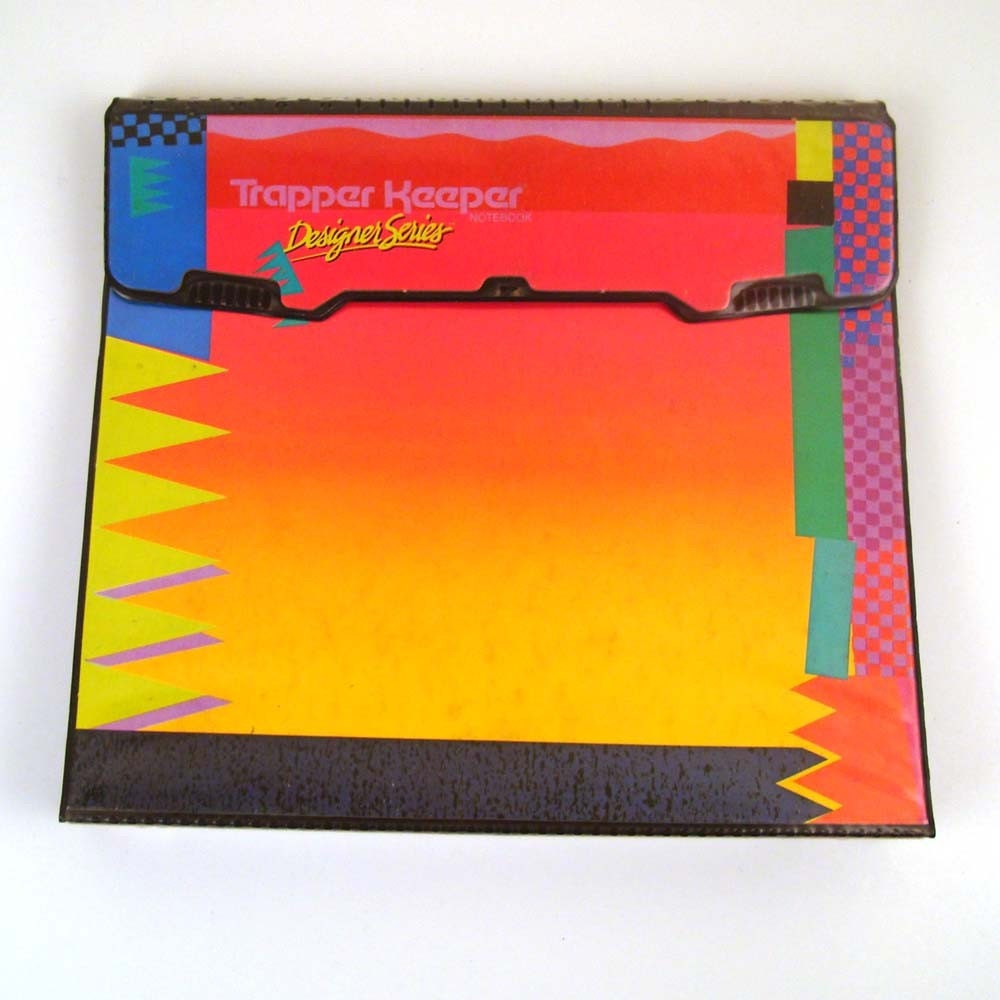 Vintage 1980s Mead trapper Keeper 3 ring Binder Designer