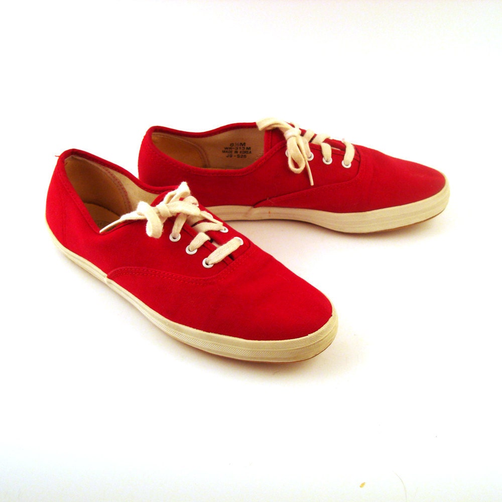 Vintage Keds Sneakers 1980s Red Women's size 8 1/2