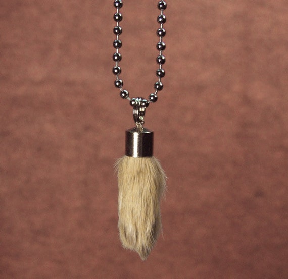LUCKY RABBIT FOOT real taxidermy jewelry charm necklace inspired by ...