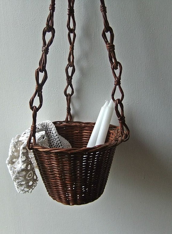 Vintage Hanging Baskets A pair by raemj on Etsy