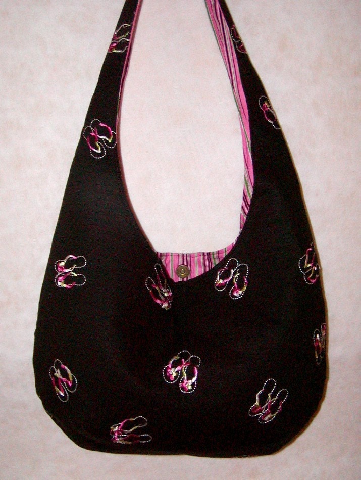 embroidered sling bag