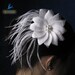 Ostrich feather hair clip - White Willow - bridal fascinator