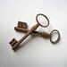 Antique French Skeleton keys, one lot, two pieces, 1800's
