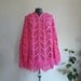 hot hot pink // magenta pink...VINTAGE crochet PONCHO // CAPE with button down front (womens med - xl)