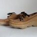 instant inches...VINTAGE italian leather oxford wedge SHOES (womens size 9 N)