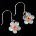 Handcrafted White Sakura Beaded Earrings
