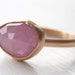 Pink Umba Sapphire Ring in Recycled 14k Gold -Free Form Rose Cut Gemstone Modern Brushed Finish