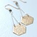 Textured Hexagon Earrings with Diamonds in Silver and Gold