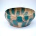 Midcentury Modern Pottery Bowl: Blue, Brown and Beige, Vintage 1960's