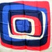 Vintage Silk Mod Retro Scarf, Red, White and Blue Op Art Pattern