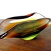 Vintage Amber, Green, Gold Art Glass Bowl, Sommerso, Murano