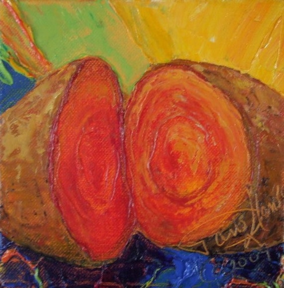 Sweet Potato original oil painting by Paris Wyatt Llanso FREE SHIPPING