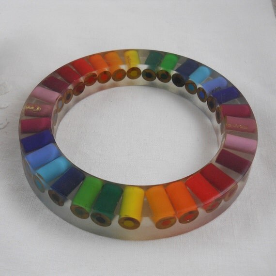 Resin Bangle Bracelet Colored Pencil Bangle Bracelet