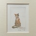 original cat watercolor painting miniature
